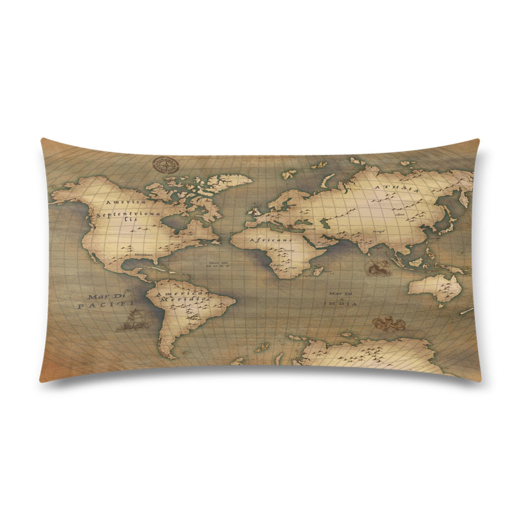 Old Map Rectangle Pillowcase 20