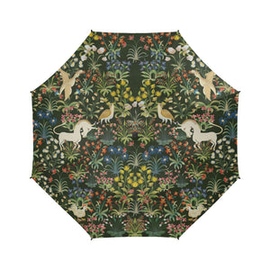 Medieval Unicorn Tapestery Semi-Automatic Foldable Umbrella
