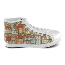 Medieval Housetop Women's High Top Canvas Shoes