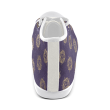 Purple Tudor Rose Women's High Top Canvas Shoes