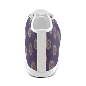 Purple Tudor Rose Women's High Top Canvas Shoes