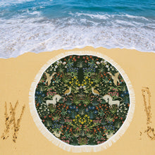 Medieval Unicorn Tapestry Circular Beach Shawl