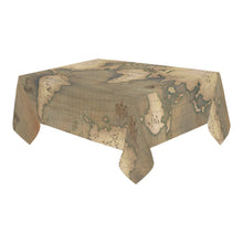 Old Map Cotton Linen Tablecloth 60" x 90"