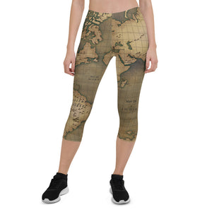 Old Map Capri Leggings