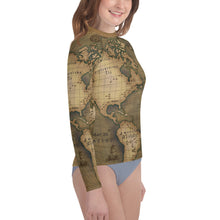 Old Map Rash Guard for Teens