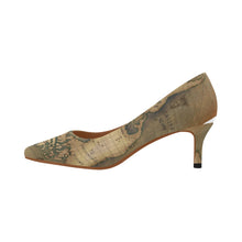 Old Map Pointed Toe Low Heel Pumps