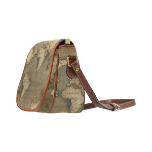 Old Map Saddle Bag