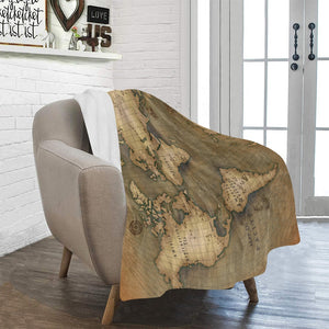 Old Map Ultra-Soft Micro Fleece Blanket 40"x50"