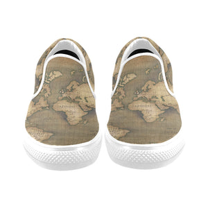 Old Map Women's Slip-on Canvas Shoes