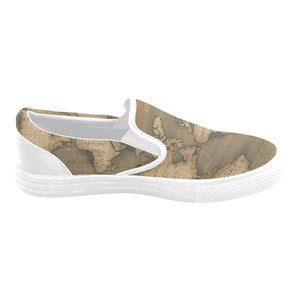 Old Map Women's Slip-on Canvas Shoes