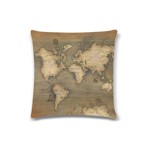Old Map Zippered Pillow Case 16"x16"(Twin Sides)