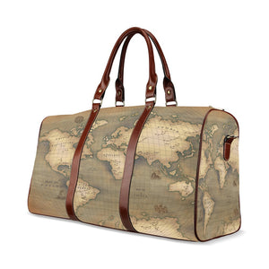 Old Map Waterproof Travel Bag (Small)