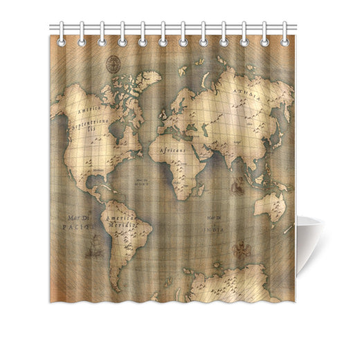 Old Map Shower Curtain 66