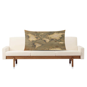 Old Map Rectangle Pillowcase 20"x36"(Twin Sides)
