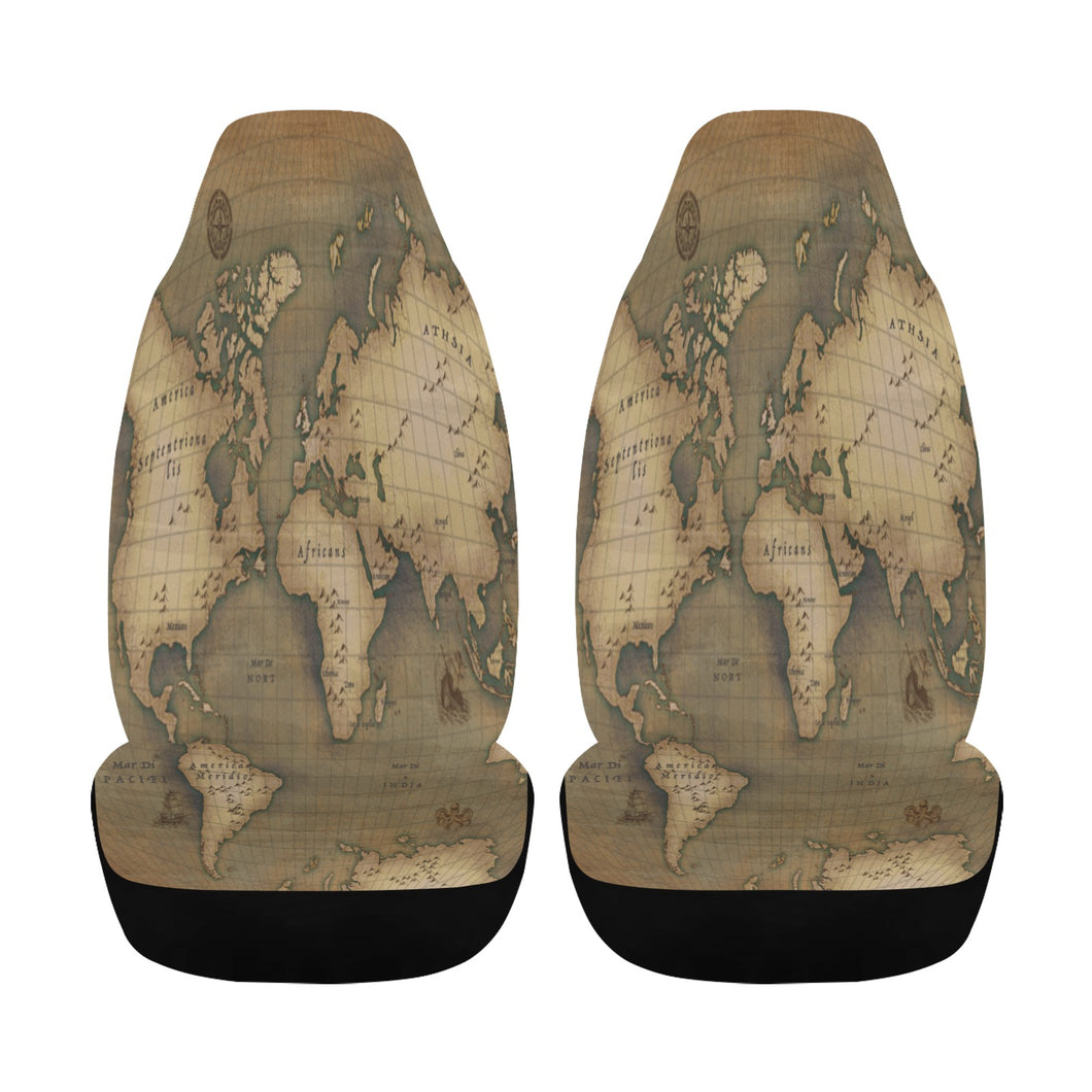 Old Map Car Seat Cover (Airbag Compatible)