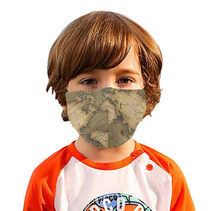 Old Map 3D Plus Size Mouth Mask with Drawstrings