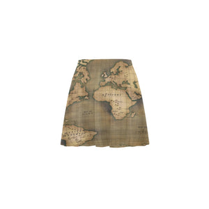 Old Map Mini Skater Skirt