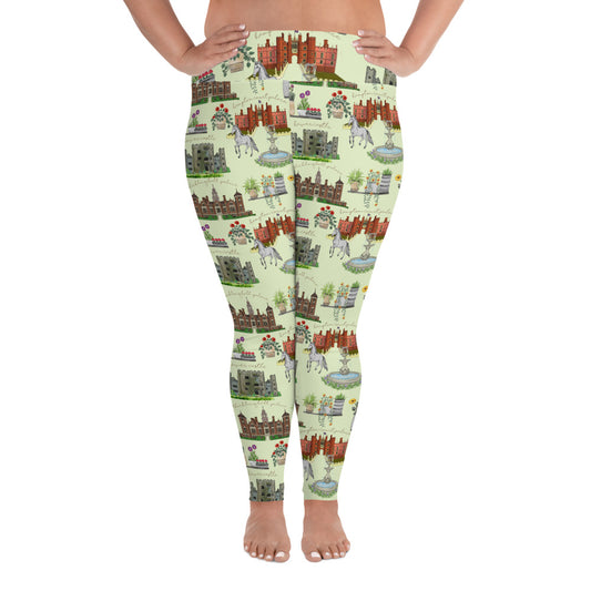 Anne Boleyn Homes and Spring English Garden All-Over Print Plus Size Leggings