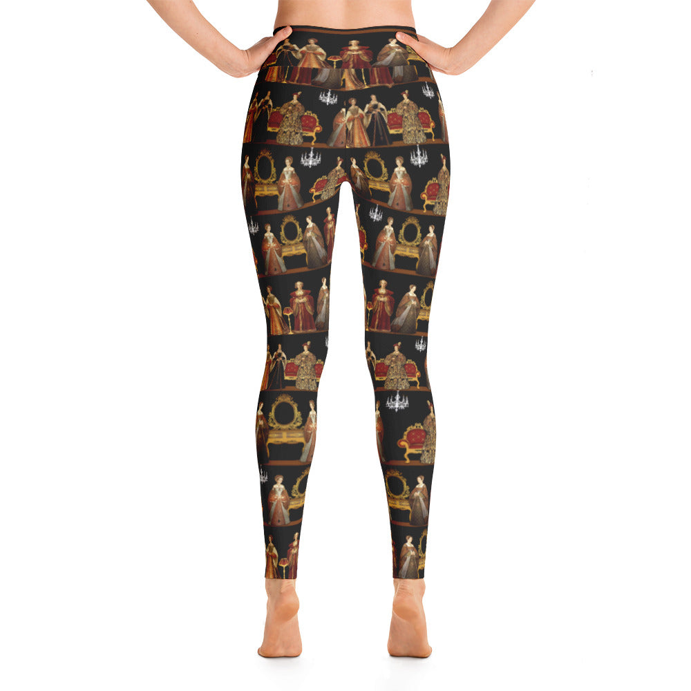 "The Six Wives Dinner Party" Yoga Leggings, Featuring Henry VIII's Six Wives
