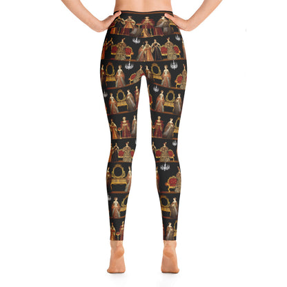 "The Six Wives Dinner Party" Yoga Leggings, Featuring Henry VIII's Six Wives
