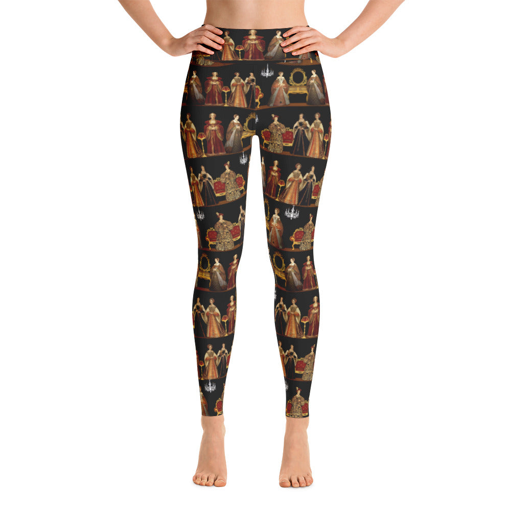 Six Wives Dinner Party Yoga Leggings, Featuring Henry VIII's