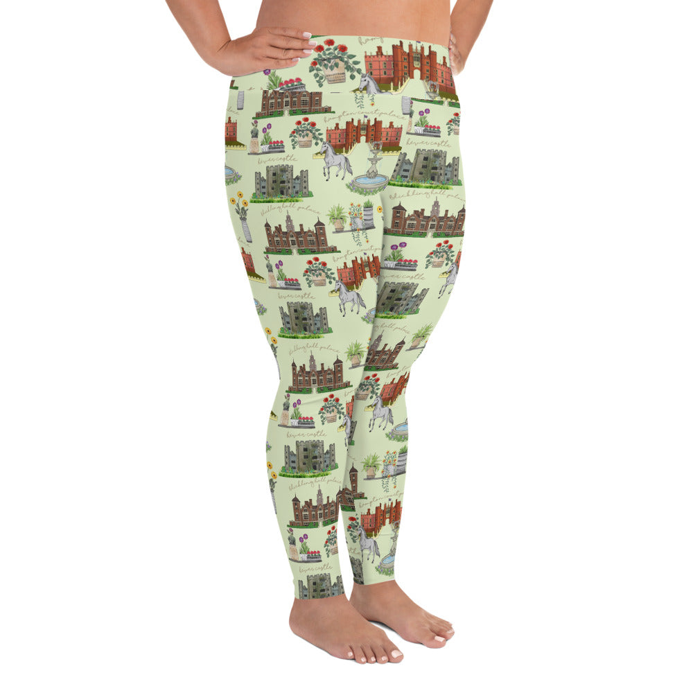 Anne Boleyn Homes and Spring English Garden All-Over Print Plus Size Leggings
