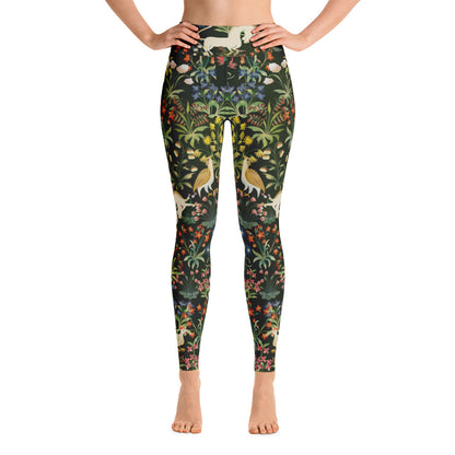 Medieval Unicorn Tapestry Yoga Leggings