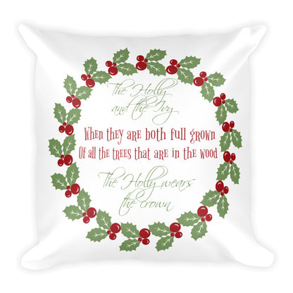 "The Holly and the Ivy" Decorative Pillow