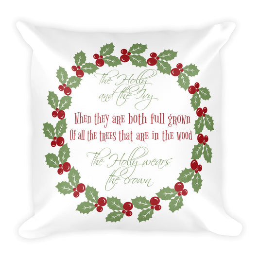 "The Holly and the Ivy" Decorative Pillow