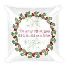 "The Holly and the Ivy" Decorative Pillow