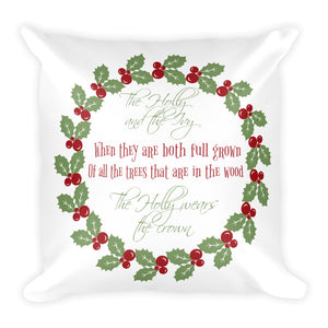 "The Holly and the Ivy" Decorative Pillow