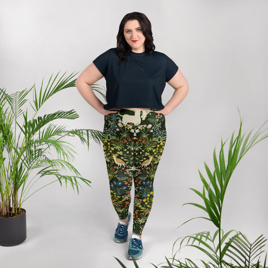 Medieval Unicorn Pattern All-Over Print Plus Size Leggings