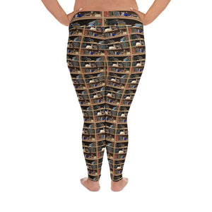 Cats + Books All-Over Print Plus Size Leggings