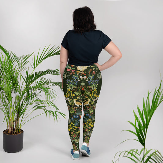 Medieval Unicorn Pattern All-Over Print Plus Size Leggings