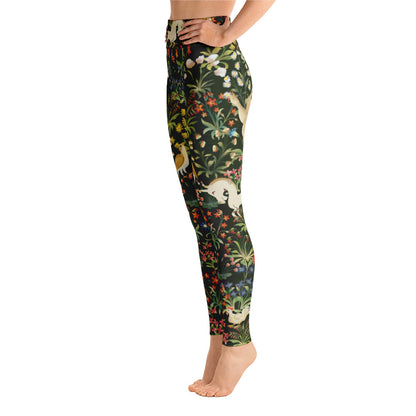 Medieval Unicorn Tapestry Yoga Leggings