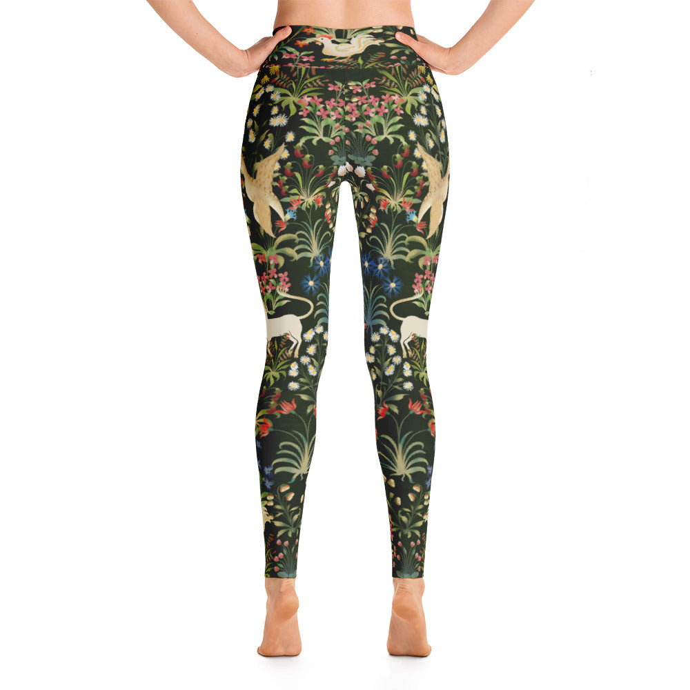 Medieval Unicorn Tapestry Yoga Leggings