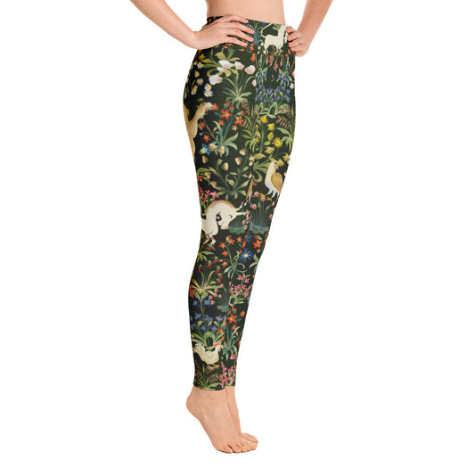 Medieval Unicorn Tapestry Yoga Leggings