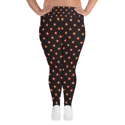 Tudor Rose All-Over Print Plus Size Leggings
