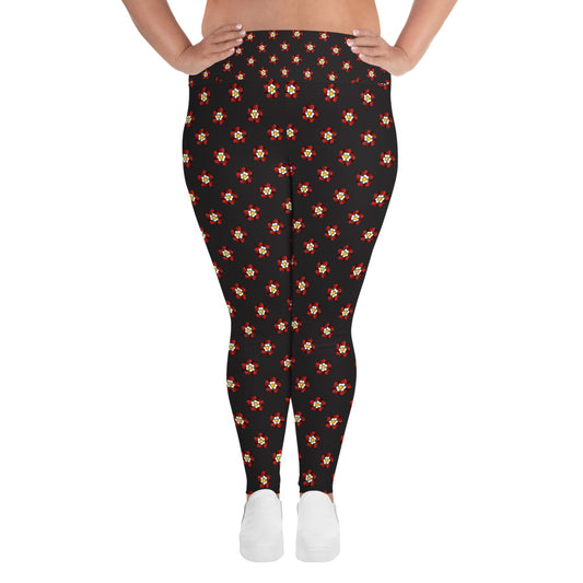 Tudor Rose All-Over Print Plus Size Leggings